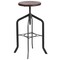 Merrick Lane Bergen 30 Inch Metal And Wood Bar Counter Stool With Adjustable Height Seat And 360° Swivel